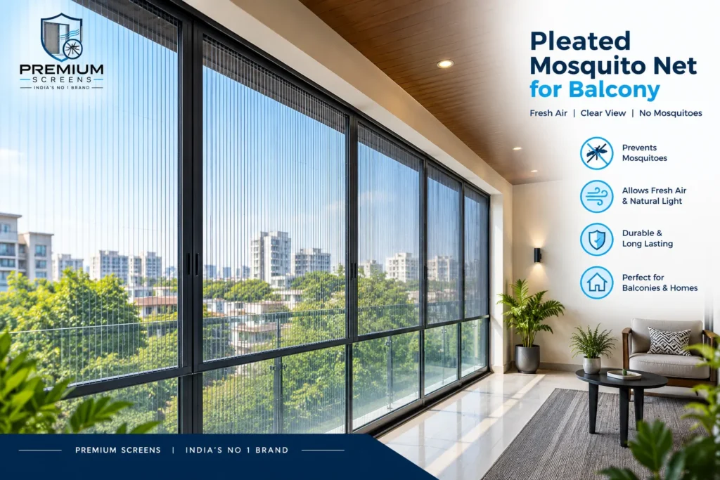 Pleated Mosquito Mesh for Balcony Benefits, Price Factors and Uses | Premium Screens