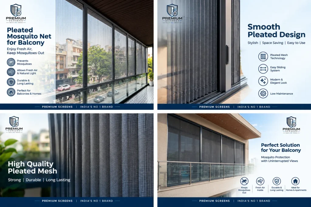 Pleated Mosquito Mesh for Balcony Benefits, Price Factors and Uses | Premium Screens