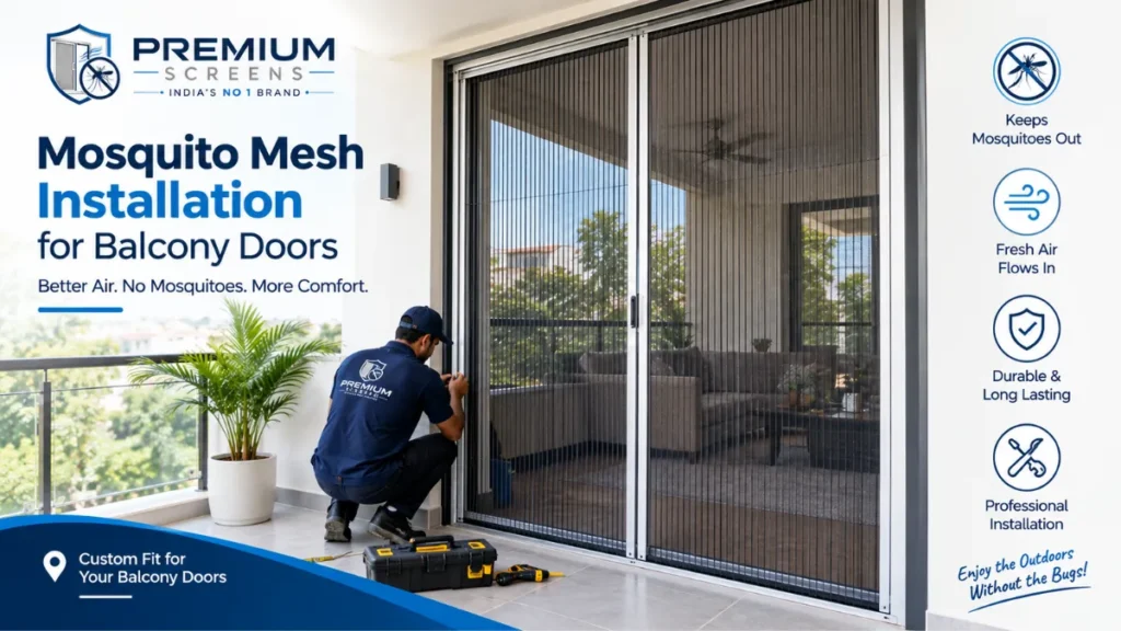 mosquito mesh installation on balcony door